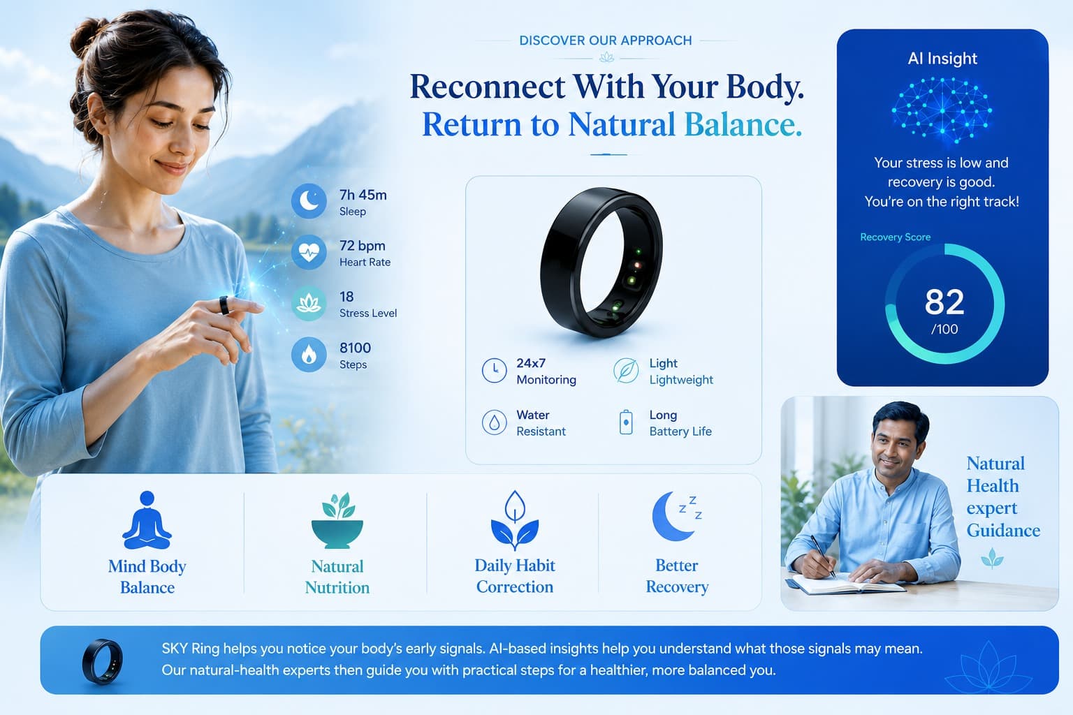 Woman reviewing AI health insights on her phone